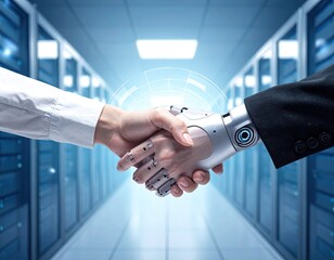 Human And Robot Handshake In Data Center