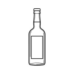 Halloweenfruitssingleicon illustration of a bottle with a blank label isolated on white background