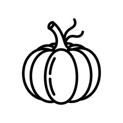 Halloweenfruitssingleicon simple pumpkin outline isolated on white background