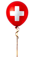Obraz premium スイスの国旗の柄の風船。(Switzerland flag balloon.) 