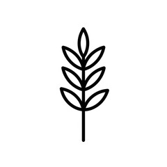 Halloweenfruitssingleicon minimalist illustration of a wheat stalk isolated on white background