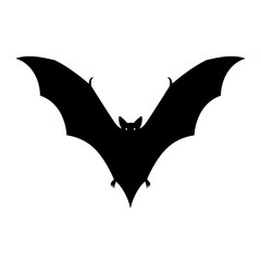 Halloweenfruitssingleicon silhouette of a bat isolated on white background for halloween decorations