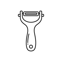 Halloweenfruitssingleicon illustration of a yshaped peeler isolated on white background for kitchen use
