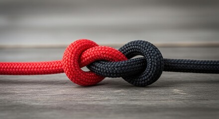 Obraz premium Intertwined Cords Symbolizing Connection and Unity in a Close-Up Shot