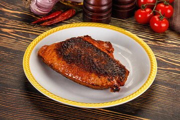 Roasted duck breast in cherry