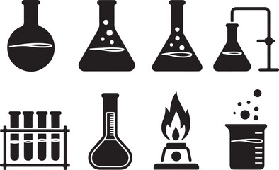 Scientific lab equipment icons for research and discovery
