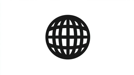 Grid lines on sphere, black on white