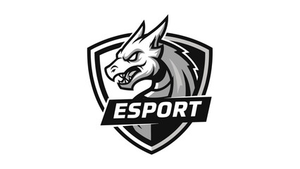 Dragon Mascot Logo Emblem Illustration for Esports Teams