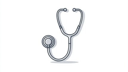 Simple, stylized line drawing of a stethoscope