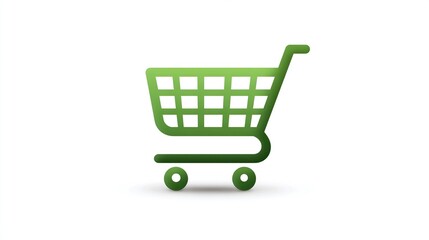 Eco-friendly shopping cart illustration, symbolizing green retail and sustainable purchasing