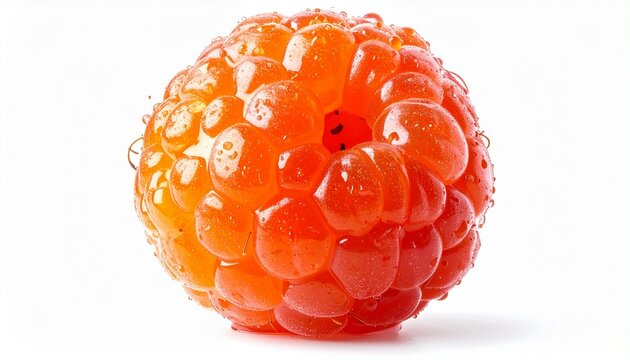 Single Red Raspberry Closeup Fresh, Juicy, Summer Berry, Generated image