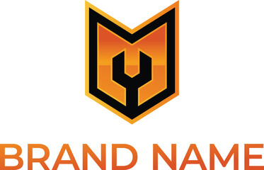 M wrench automotive logo vector