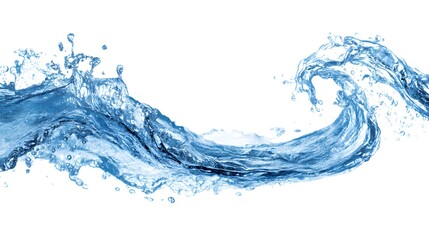 Obraz premium A dynamic splash of water with droplets against a white background