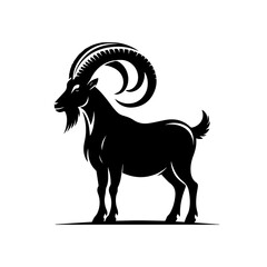 Majestic Goat Vector Illustration &ndash; Farm and Wildlife Animal Design