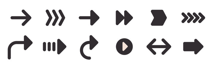 Arrow Illustration Pack. Different arrows collection mark vector, arrows icon in different shapes. vector illustration.
