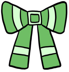 Green doodle Christmas bow