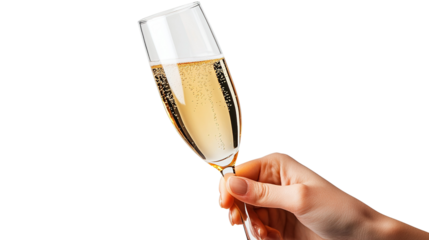 hand with champagne