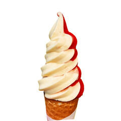 ice cream cone vanilla and strawberry