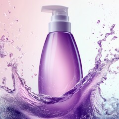 Aesthetic purple dispenser with captivating water splashing effects