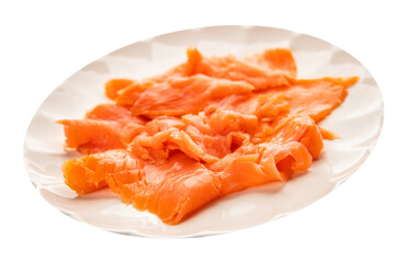 Smoked salmon fish seafood portion size natural product tasty snack fresh delicious gourmet food background on the table rustic top view copy space pescetarian diet