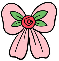 Pink roses bow