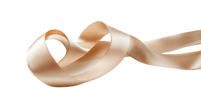 golden ribbon on white background