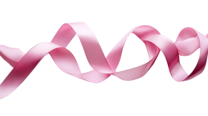 pink ribbon on white background