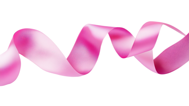 pink ribbon on white background