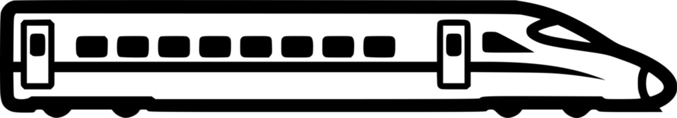 High-speed rail train outline icon vector
