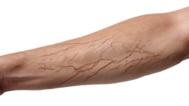 Exploring veins and skin texture human arm close-up photography indoor studio anatomical study