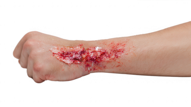 Injury treatment techniques medical setting visual documentation clinical environment close-up view health awareness