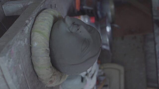 art, religion, face, temple, sculpture, maa durga idol making, clay work, terracotta work, durgapuja, festival, bengali culture, traditional clay work, pottery and clay art, handcrafting work, sculptu