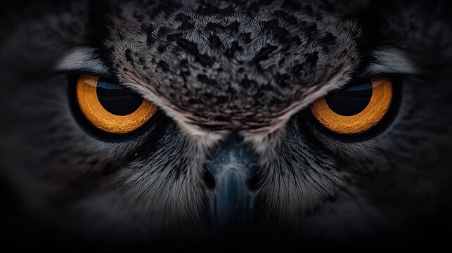 Closeup owl eyes