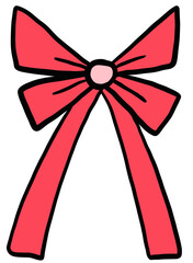 Red pink cute bow