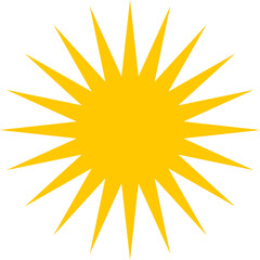 Bright Yellow Sunburst Design | Starburst Icon for Graphic Elements, Retro Style Illustrations, Product Decoration and Logo Design