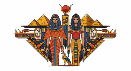 Ancient Egyptian royalty, pharaohs and pyramids create a stunning historical narrative