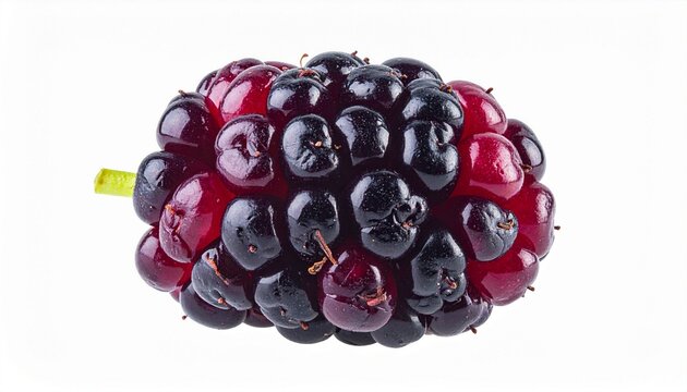 Single Ripe Blackberry Isolated, Juicy Dark Berry, Aggregate Fruit, Generated image