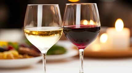 Naklejka premium An elegant dining table is beautifully arranged with tasty dishes, wine glasses, and lit candles, creating a warm atmosphere for a special gathering