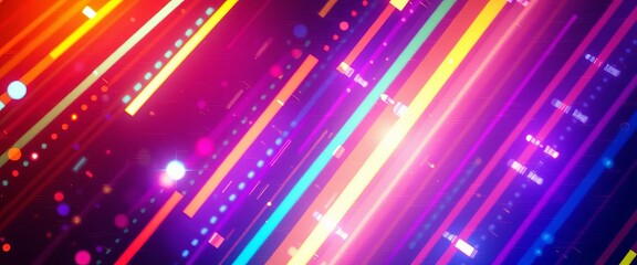 Vibrant, pixelated light streaks, digital glitch effect, lights, abstract
