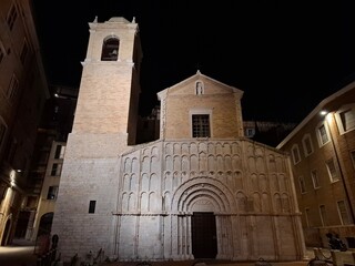italy ancona 19 nov 2024 Romanesque Church of San Francesco alle Scale in Ancona at Night
