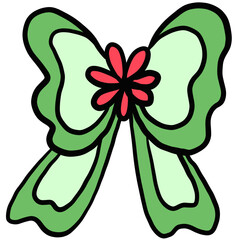 Green Christmas bow