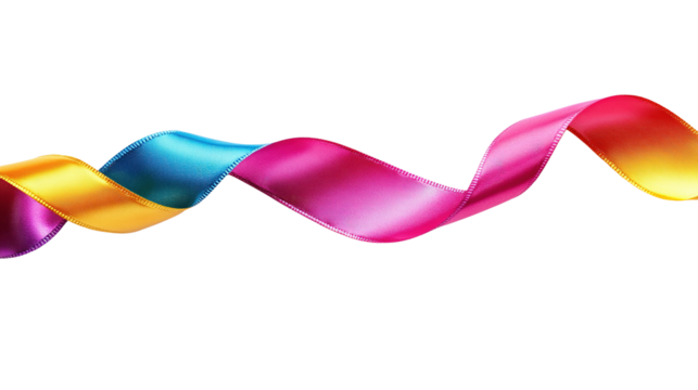colorful ribbons on white background
