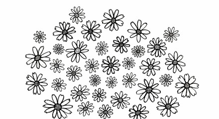Charming hand-drawn daisy pattern brings fresh, natural beauty to any creative project