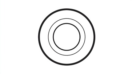 Concentric circles, minimalist black line art on white background; three inner circles nested within a larger outer circle