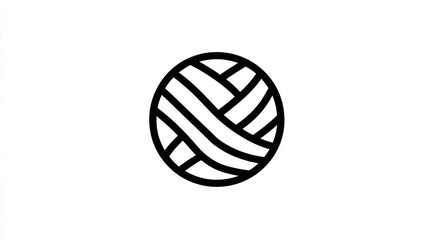 Minimalist design featuring an interwoven pattern enclosed within a simple, circular frame