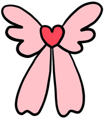 Pink pastel heart bow