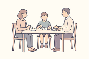 Family having a meal together