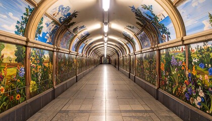 Obraz premium Tunnel decorated with murals