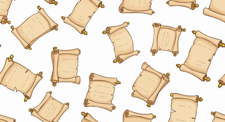 Vintage parchment scrolls pattern offers timeless elegance for creative projects and historical themes