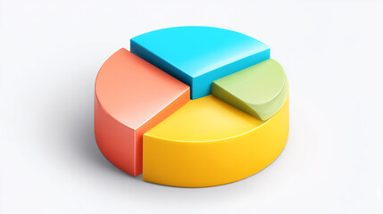 Obraz premium A colorful pie chart with four different colored sections on a white background